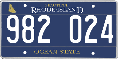 RI license plate 982024