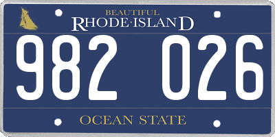 RI license plate 982026