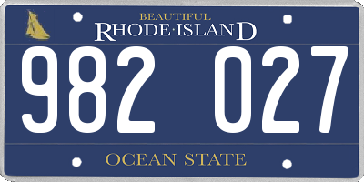 RI license plate 982027