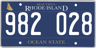 RI license plate 982028