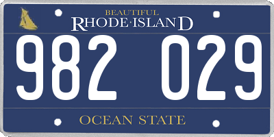 RI license plate 982029