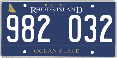 RI license plate 982032