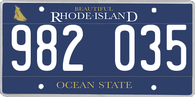 RI license plate 982035
