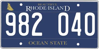 RI license plate 982040