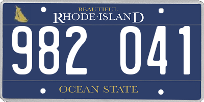 RI license plate 982041