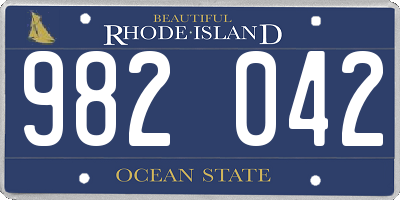 RI license plate 982042