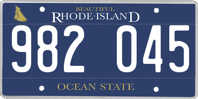 RI license plate 982045