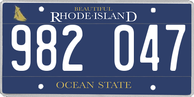 RI license plate 982047