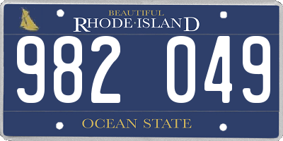 RI license plate 982049