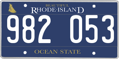 RI license plate 982053