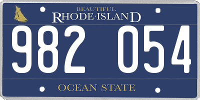 RI license plate 982054