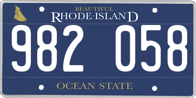 RI license plate 982058