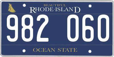 RI license plate 982060