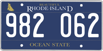 RI license plate 982062