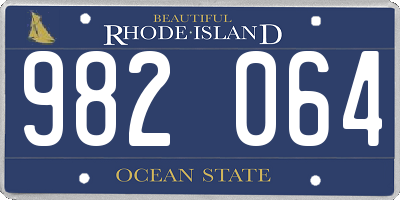 RI license plate 982064