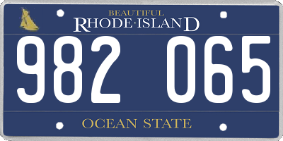 RI license plate 982065