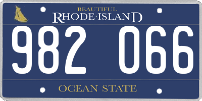 RI license plate 982066