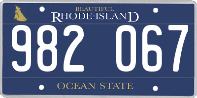 RI license plate 982067