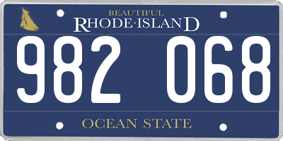 RI license plate 982068