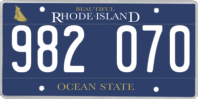 RI license plate 982070