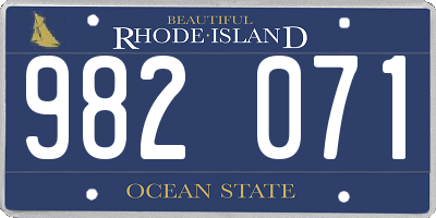 RI license plate 982071