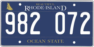 RI license plate 982072