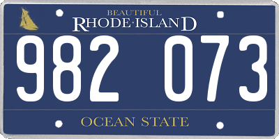 RI license plate 982073