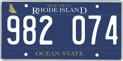 RI license plate 982074