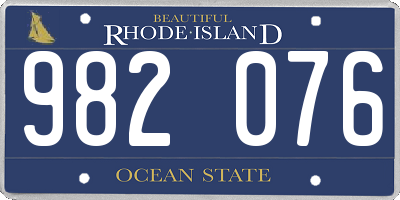 RI license plate 982076