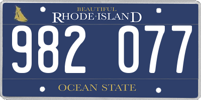 RI license plate 982077