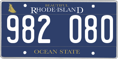 RI license plate 982080
