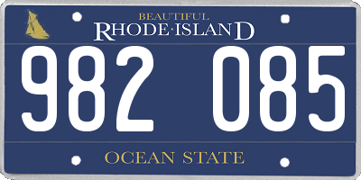 RI license plate 982085