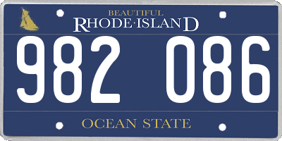 RI license plate 982086