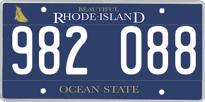 RI license plate 982088