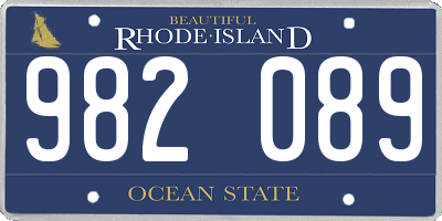 RI license plate 982089