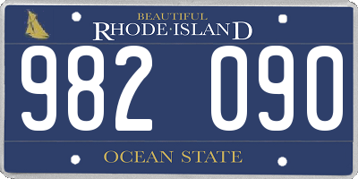 RI license plate 982090