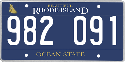 RI license plate 982091