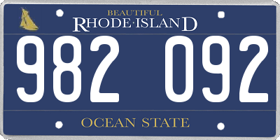 RI license plate 982092