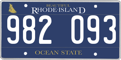 RI license plate 982093