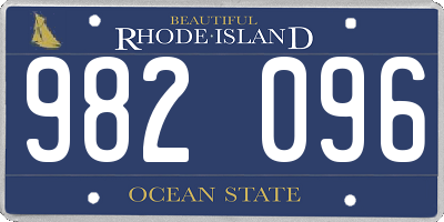 RI license plate 982096