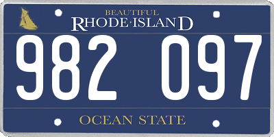 RI license plate 982097