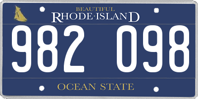 RI license plate 982098