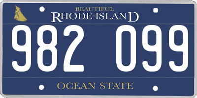 RI license plate 982099