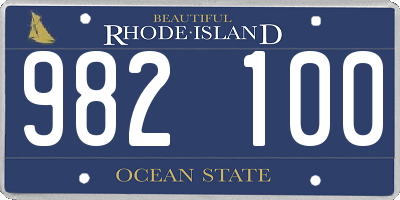 RI license plate 982100