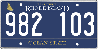 RI license plate 982103