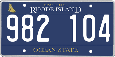 RI license plate 982104