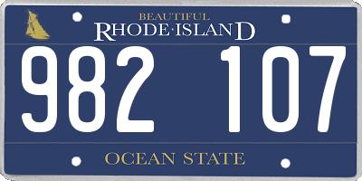 RI license plate 982107