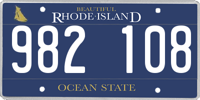 RI license plate 982108