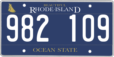 RI license plate 982109