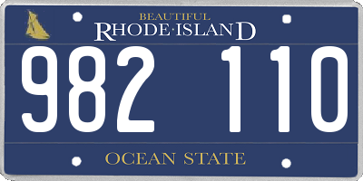 RI license plate 982110